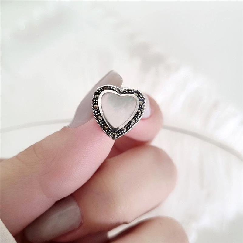 PINGENTE PRATA 925 CORAÇÃO MADRE PÉROLA