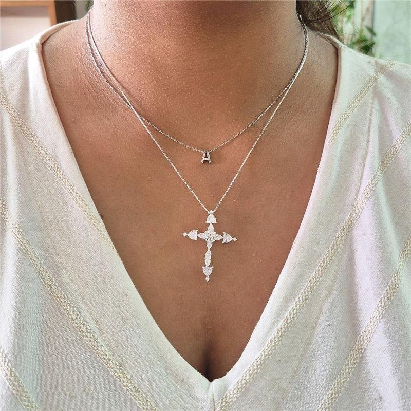 PINGENTE PRATA 925 CRUCIFIXO CRAVEJADO ZIRCONIAS