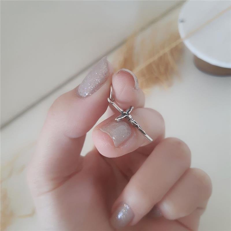 PINGENTE PRATA 925 CRUZ COM JESUS CRISTO RELIGIOSO