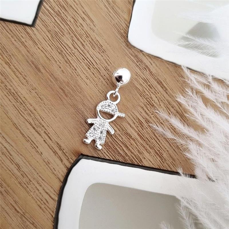 PINGENTE PRATA 925 FILHO MENINO CRAVEJADO