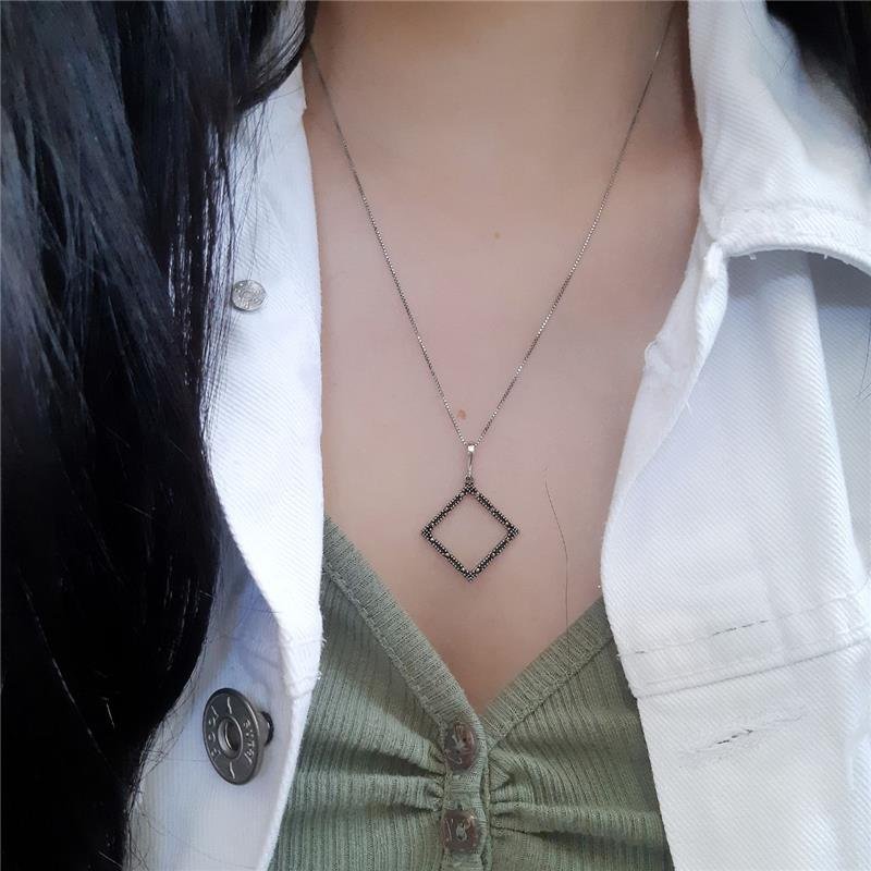 PINGENTE PRATA 925 GEOMÉTRICO LOSANGO