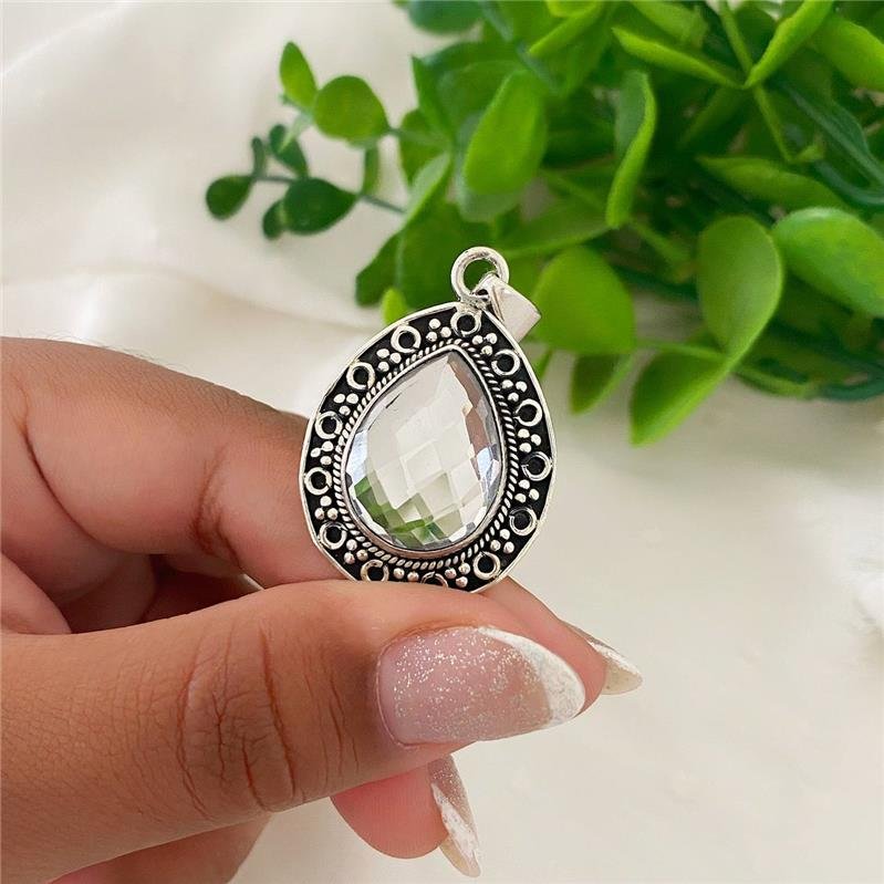 PINGENTE PRATA 925 GOTA COM ZIRCÔNIA GRANDE