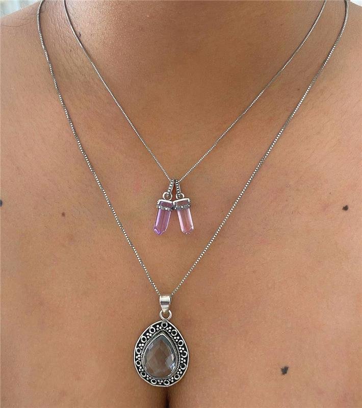 PINGENTE PRATA 925 GOTA COM ZIRCÔNIA GRANDE