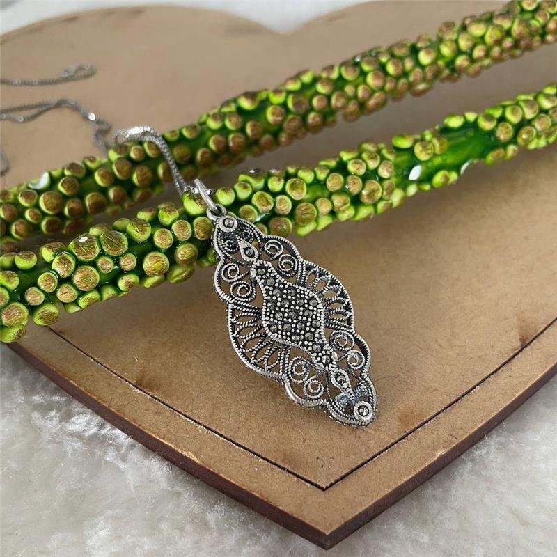 PINGENTE PRATA 925 GRANDE COM PEDRAS