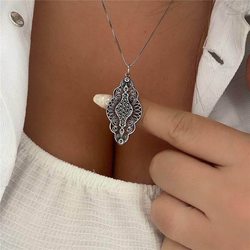 PINGENTE PRATA 925 GRANDE COM PEDRAS