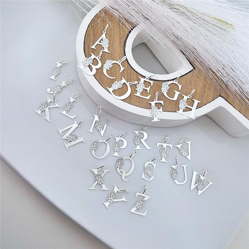 PINGENTE PRATA 925 LETRAS ALFABETO