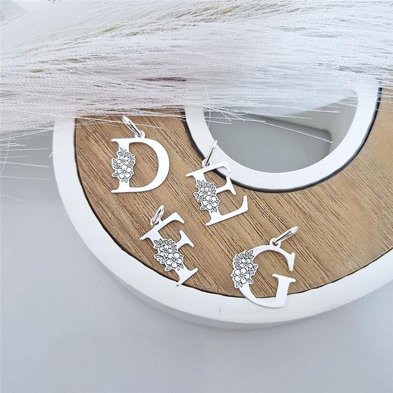 PINGENTE PRATA 925 LETRAS ALFABETO