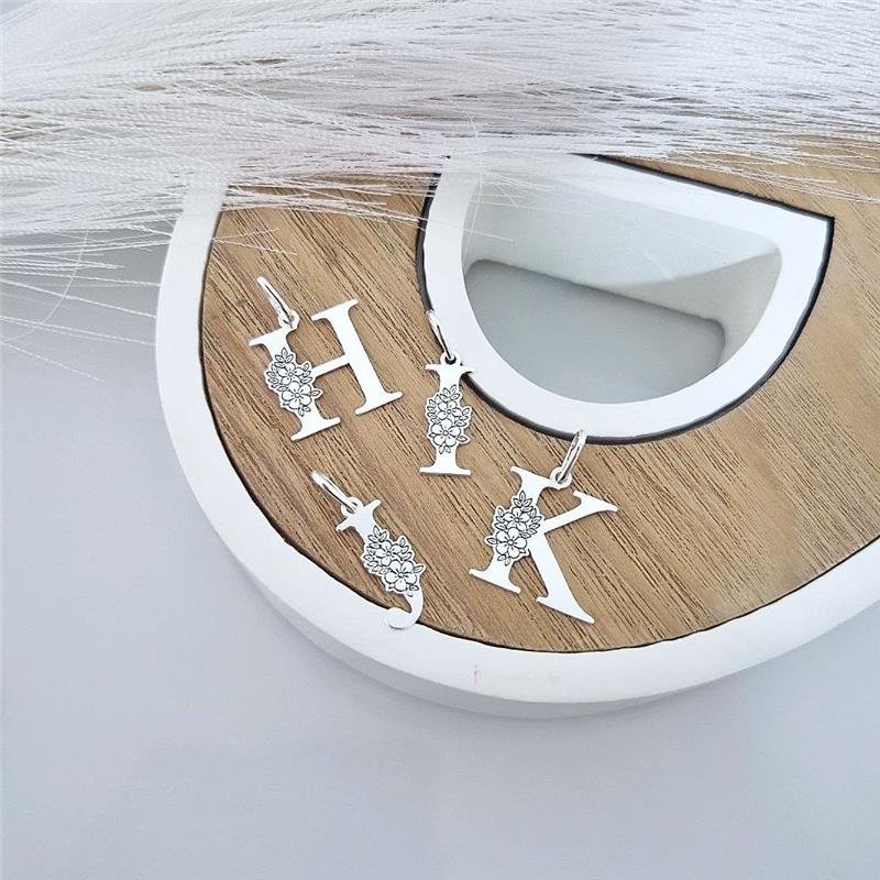 PINGENTE PRATA 925 LETRAS ALFABETO