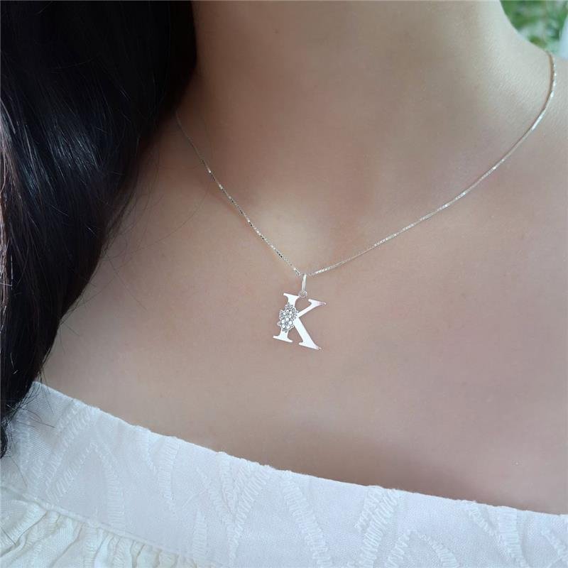 PINGENTE PRATA 925 LETRAS ALFABETO