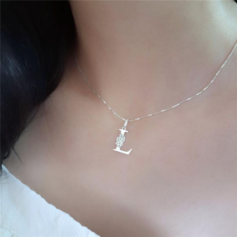 PINGENTE PRATA 925 LETRAS ALFABETO