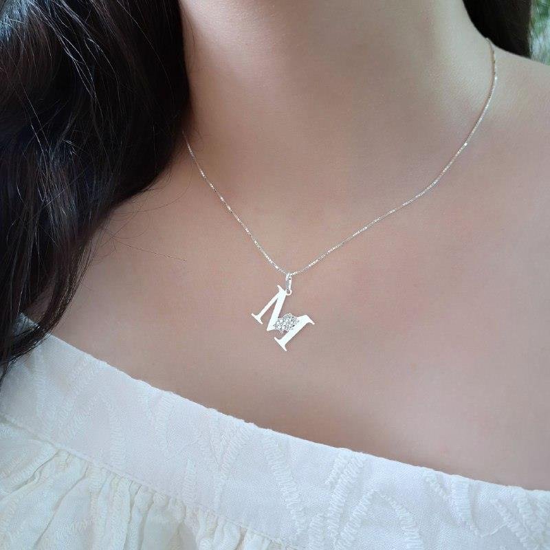 PINGENTE PRATA 925 LETRAS ALFABETO