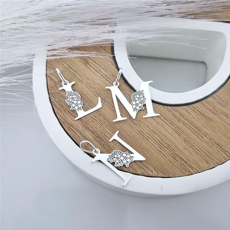 PINGENTE PRATA 925 LETRAS ALFABETO