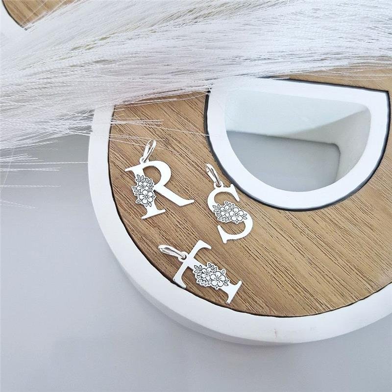 PINGENTE PRATA 925 LETRAS ALFABETO