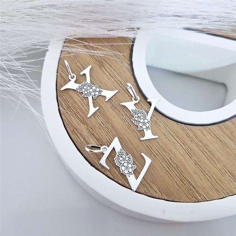 PINGENTE PRATA 925 LETRAS ALFABETO