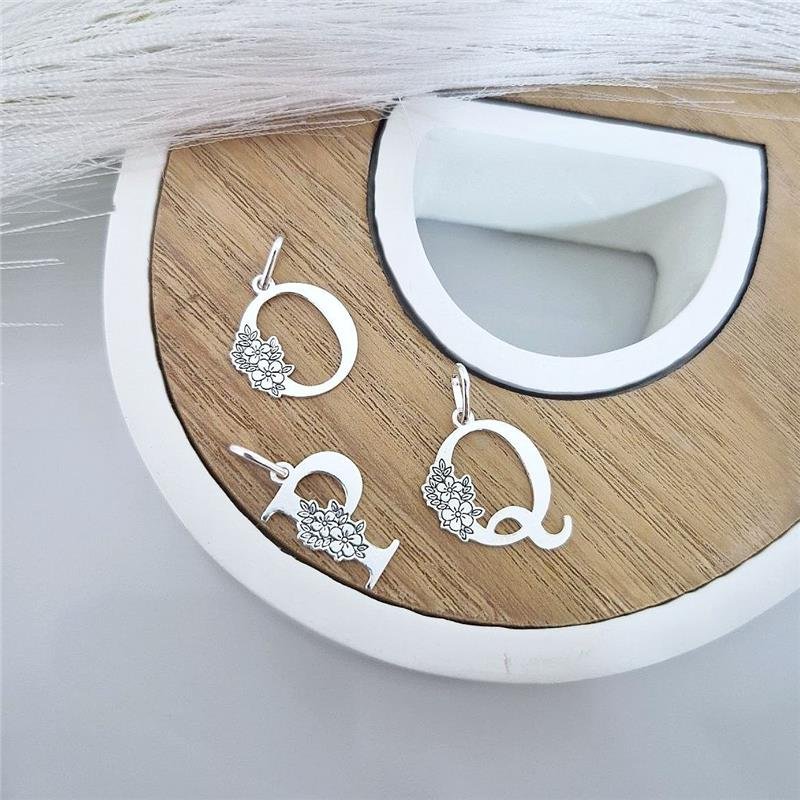 PINGENTE PRATA 925 LETRAS ALFABETO