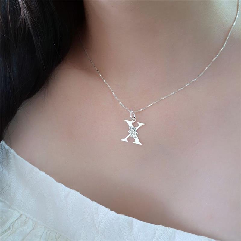 PINGENTE PRATA 925 LETRAS ALFABETO