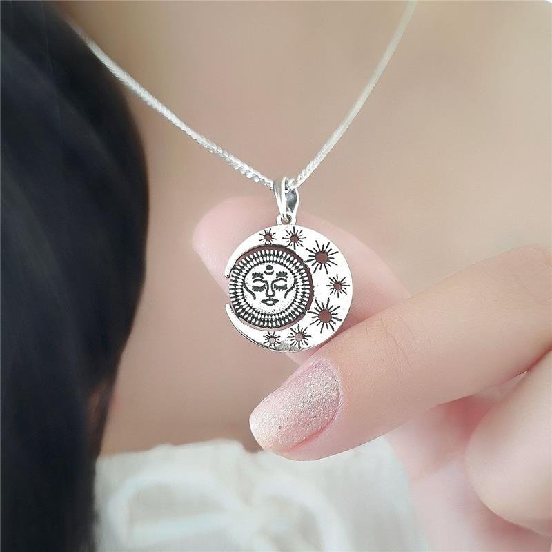 PINGENTE PRATA 925 LUA E SOL