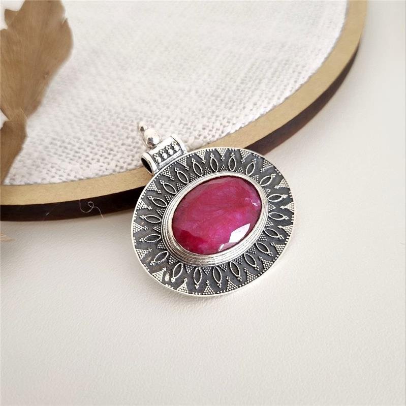 PINGENTE PRATA 925 LUXO OVAL BORDAS TRABALHADAS