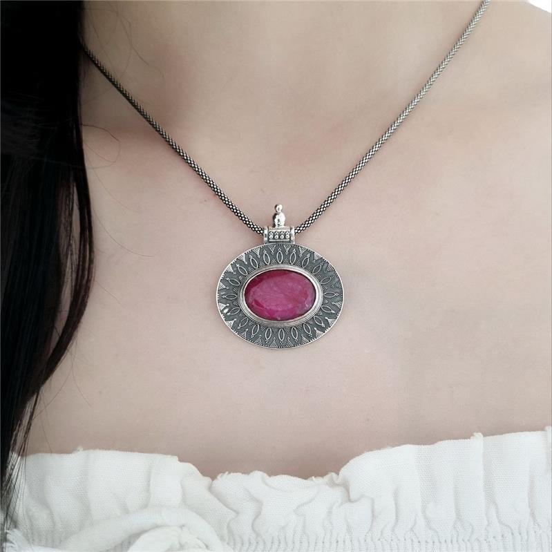 PINGENTE PRATA 925 LUXO OVAL BORDAS TRABALHADAS