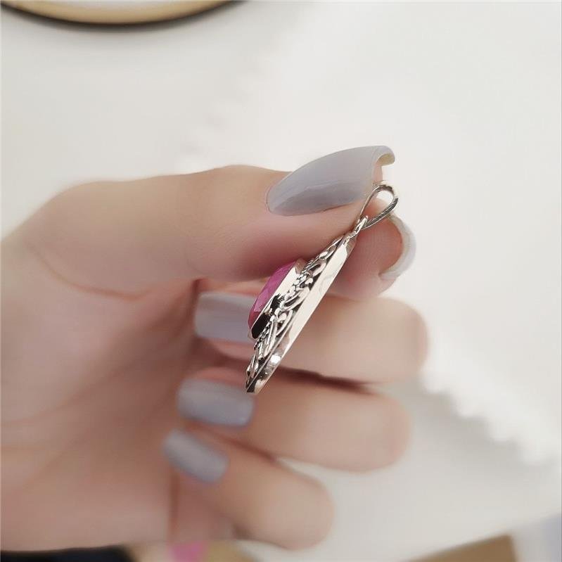 PINGENTE PRATA 925 LUXO REDONDO RUBI