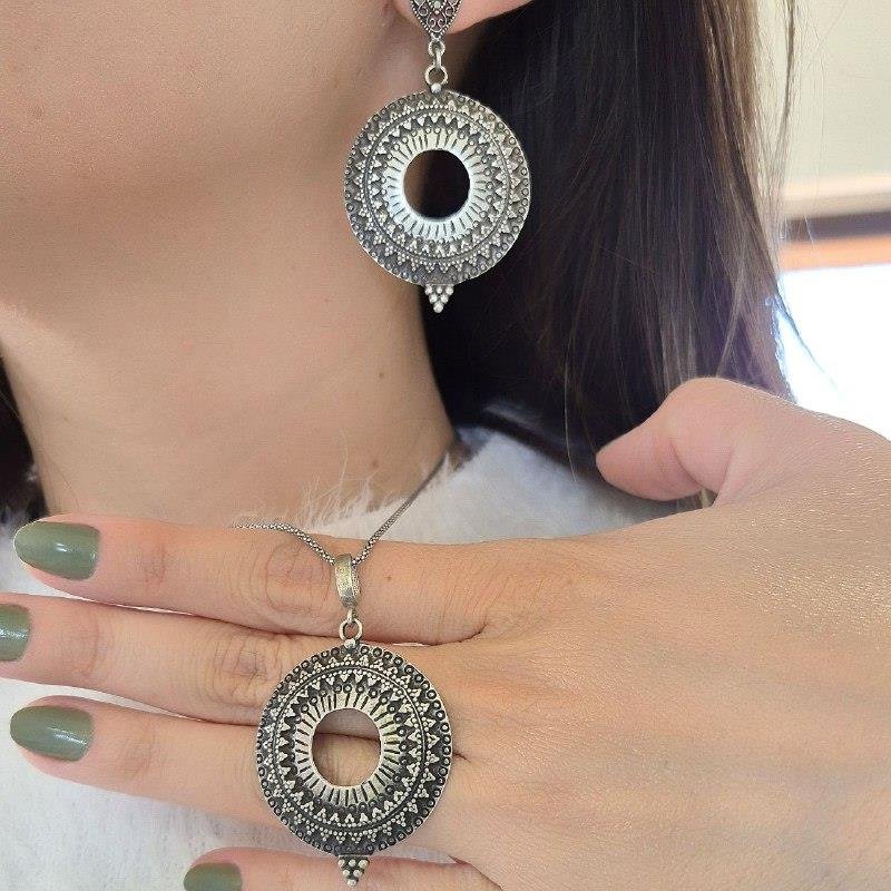 PINGENTE PRATA 925 MANDALA BOHO