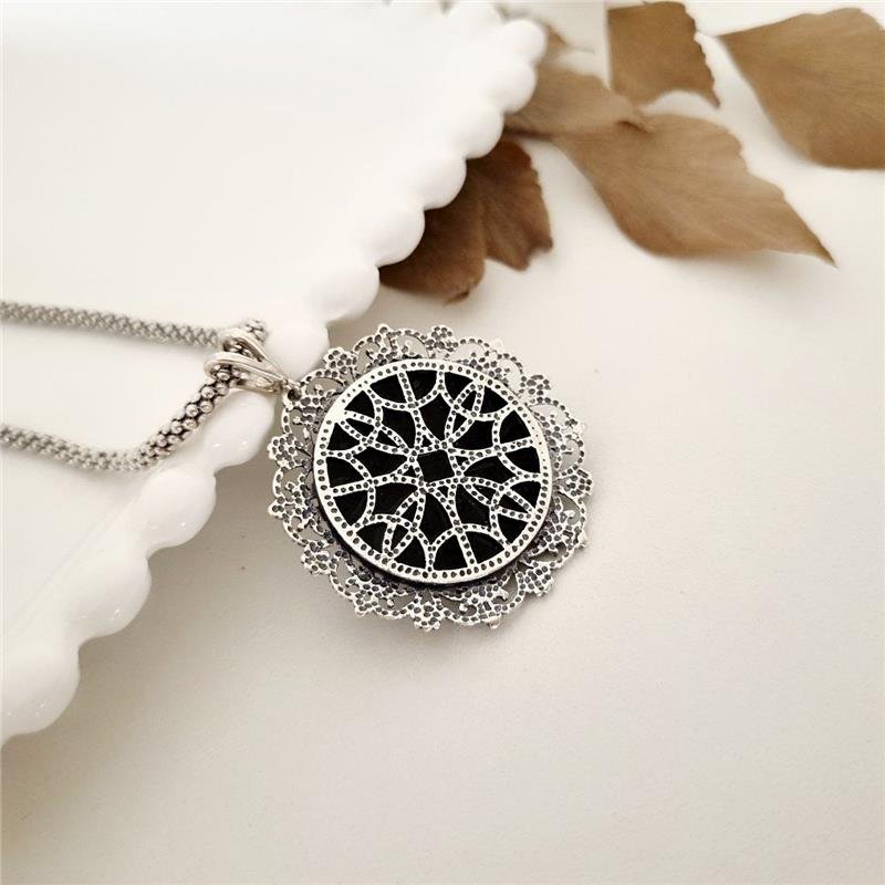 PINGENTE PRATA 925 MANDALA DRUSA AZUL