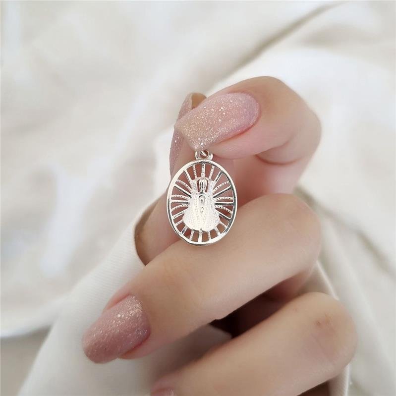 PINGENTE PRATA 925 MEDALHA NOSSA SENHORA APARECIDA