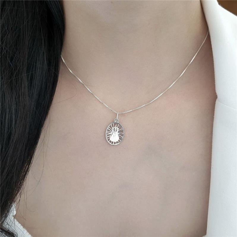 PINGENTE PRATA 925 MEDALHA NOSSA SENHORA APARECIDA