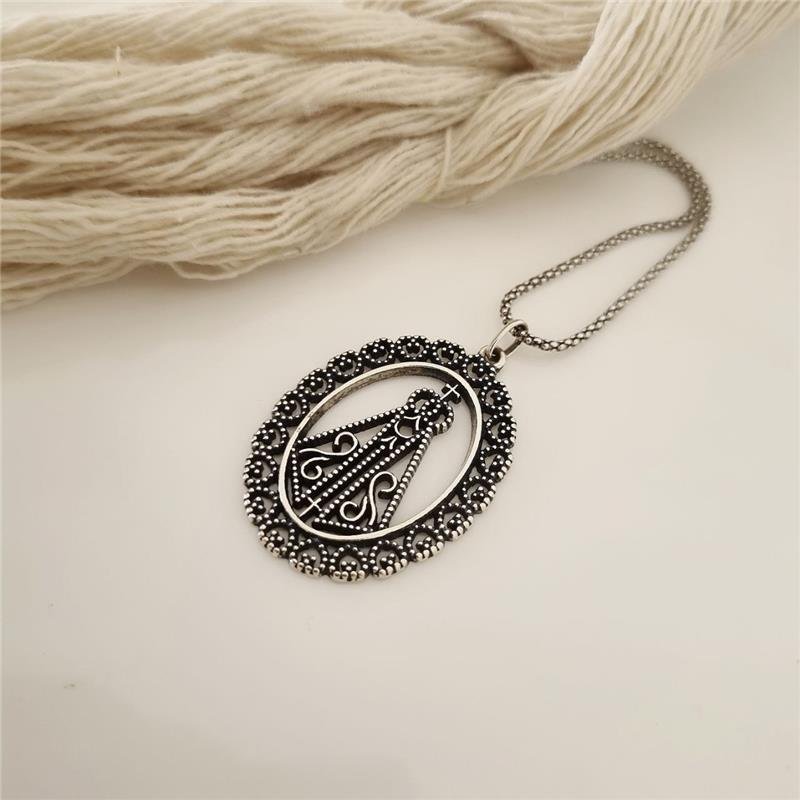 PINGENTE PRATA 925 MEDALHA NOSSA SENHORA APARECIDA