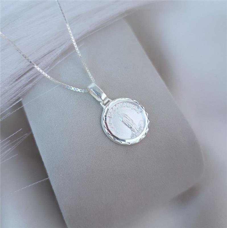 PINGENTE PRATA 925 MEDALHA NOSSA SENHORA DA CONCEIÇÃO
