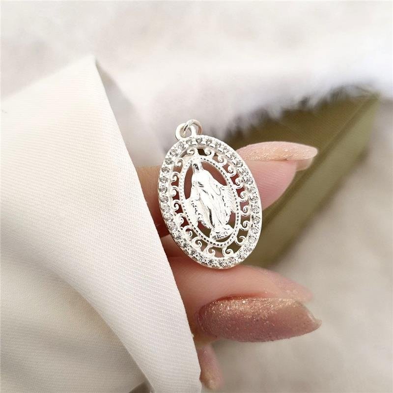 PINGENTE PRATA 925 MEDALHA NOSSA SENHORA DAS GRAÇAS
