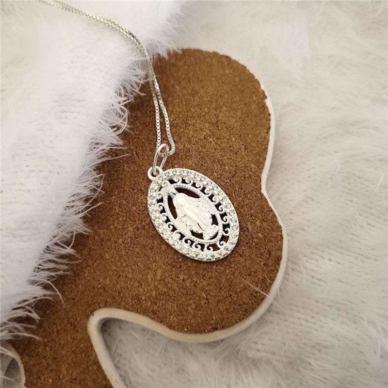 PINGENTE PRATA 925 MEDALHA NOSSA SENHORA DAS GRAÇAS