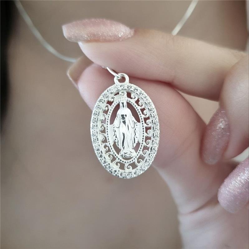 PINGENTE PRATA 925 MEDALHA NOSSA SENHORA DAS GRAÇAS