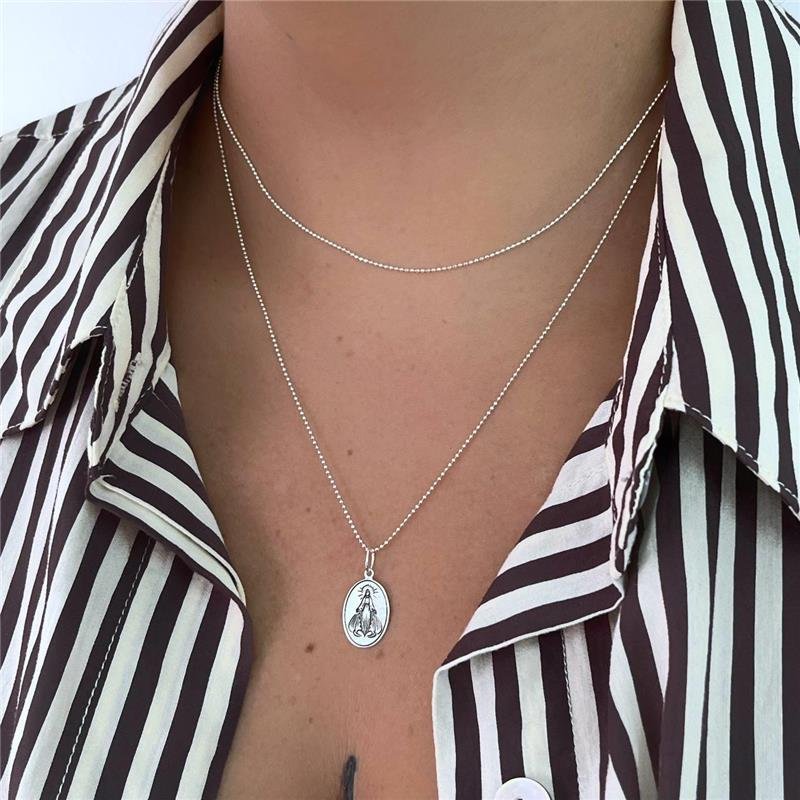 PINGENTE PRATA 925 MEDALHA NOSSA SENHORA DAS GRAÇAS