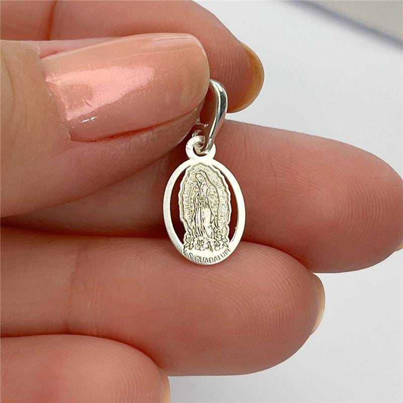 PINGENTE PRATA 925 MEDALHA NOSSA SENHORA DE GUADALUPE