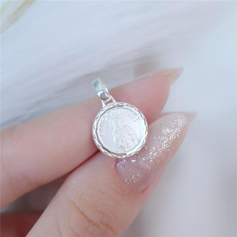 PINGENTE PRATA 925 MEDALHA SANTA EDWIGES