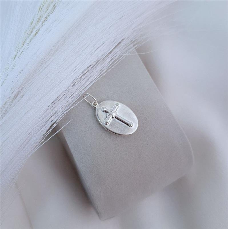 PINGENTE PRATA 925 MEDALHA SANTO ANTONIO OVAL