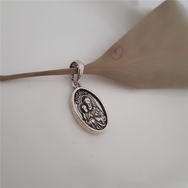 PINGENTE PRATA 925 MEDALHA SÃO JOSÉ 1,5 CM