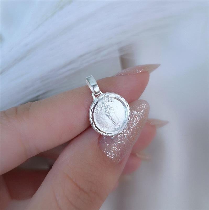 PINGENTE PRATA 925 MEDALHA SÃO JOSÉ REDONDA