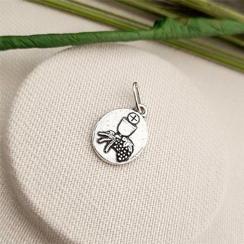 PINGENTE PRATA 925 MEDALHA SÃO PADRE PIO 1,4CM