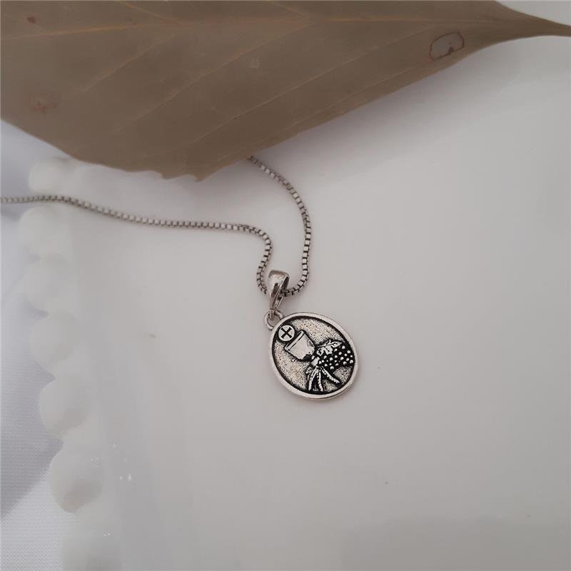 PINGENTE PRATA 925 MEDALHA SÃO PADRE PIO 1,5 CM