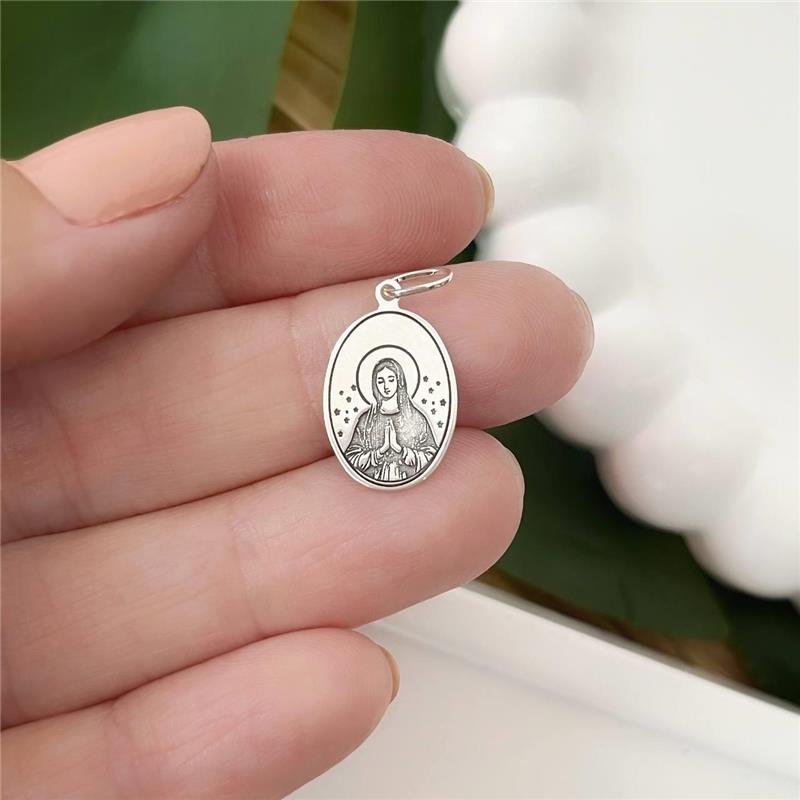 PINGENTE PRATA 925 MEDALHA VIRGEM MARIA