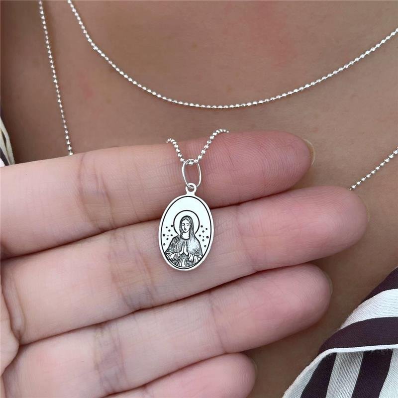 PINGENTE PRATA 925 MEDALHA VIRGEM MARIA