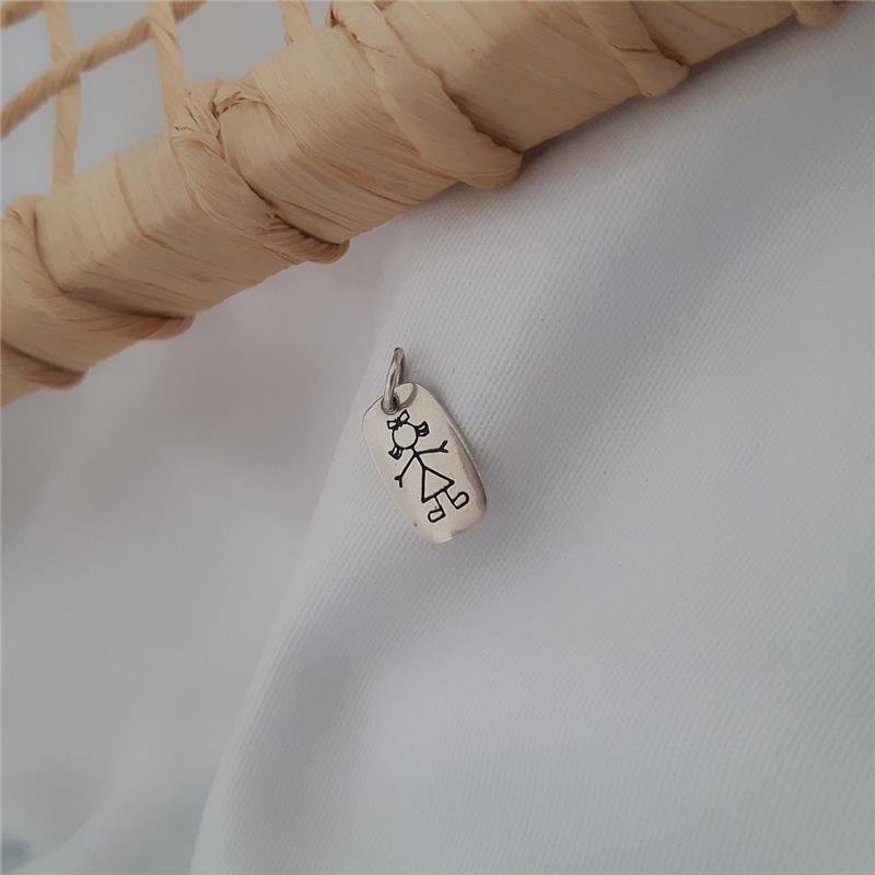 PINGENTE PRATA 925 MENINA PLAQUINHA 