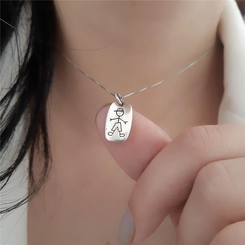 PINGENTE PRATA 925 MENINO PLAQUINHA 