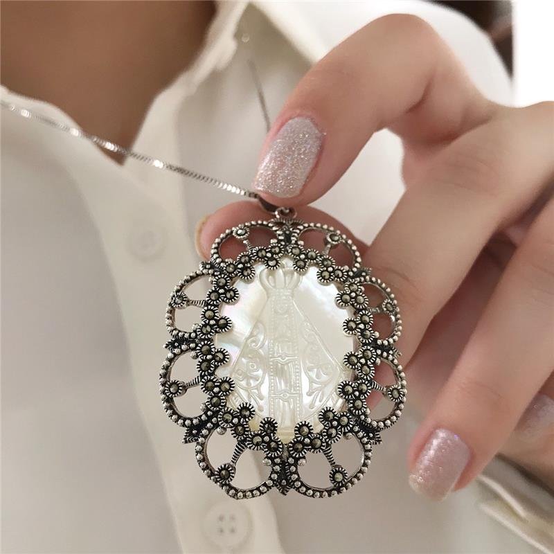 PINGENTE PRATA 925 NOSSA SENHORA APARECIDA LUXO