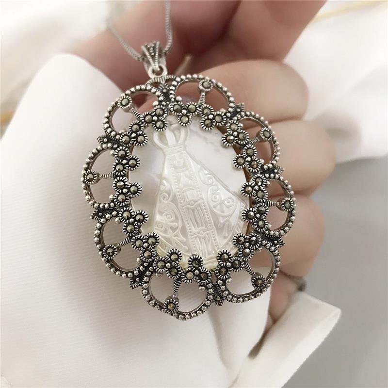 PINGENTE PRATA 925 NOSSA SENHORA APARECIDA LUXO