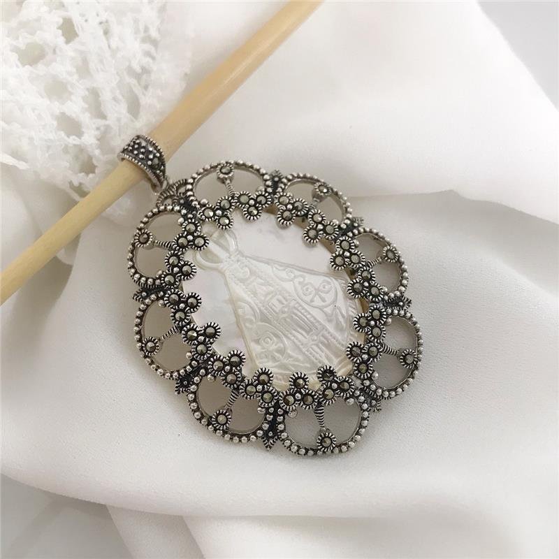 PINGENTE PRATA 925 NOSSA SENHORA APARECIDA LUXO