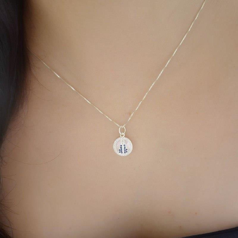 PINGENTE PRATA 925 NOSSA SENHORA APARECIDA MICROZIRCÔNIAS CRAVEJADAS