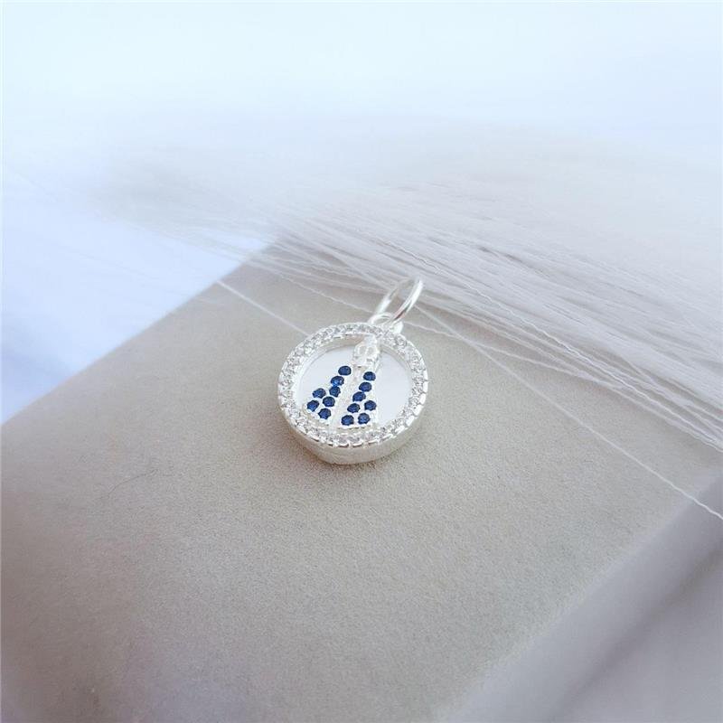 PINGENTE PRATA 925 NOSSA SENHORA APARECIDA MICROZIRCÔNIAS CRAVEJADAS